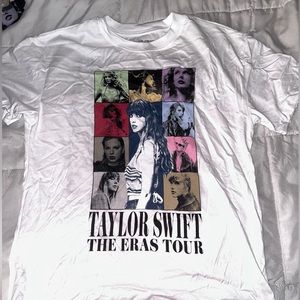 White Taylor Swift Eras Tour Official Merch T Shirt